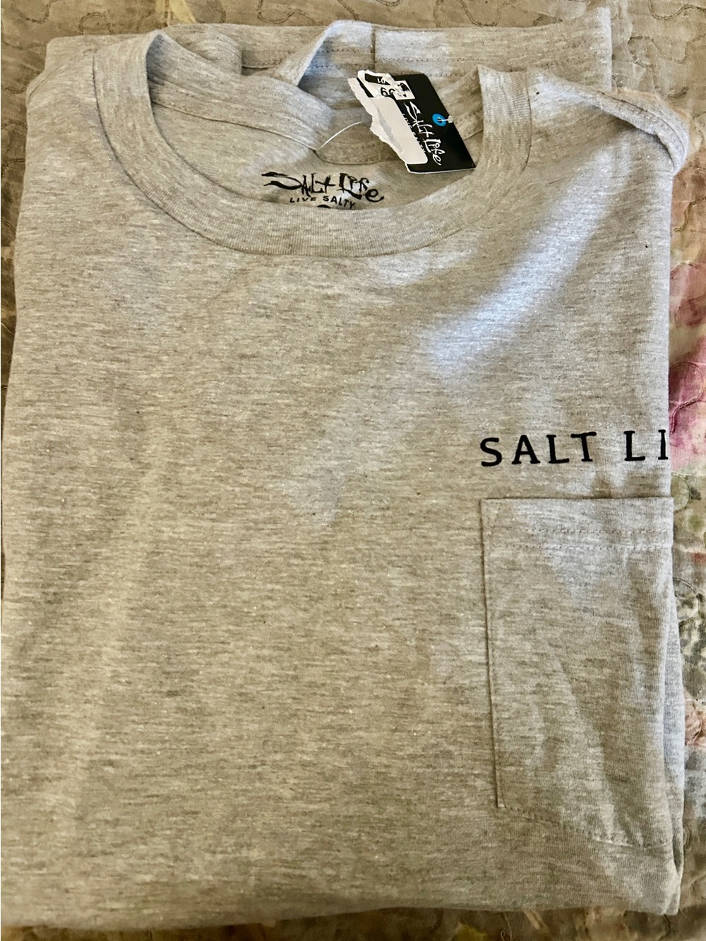 Salt Life Light Gray Logo Tee